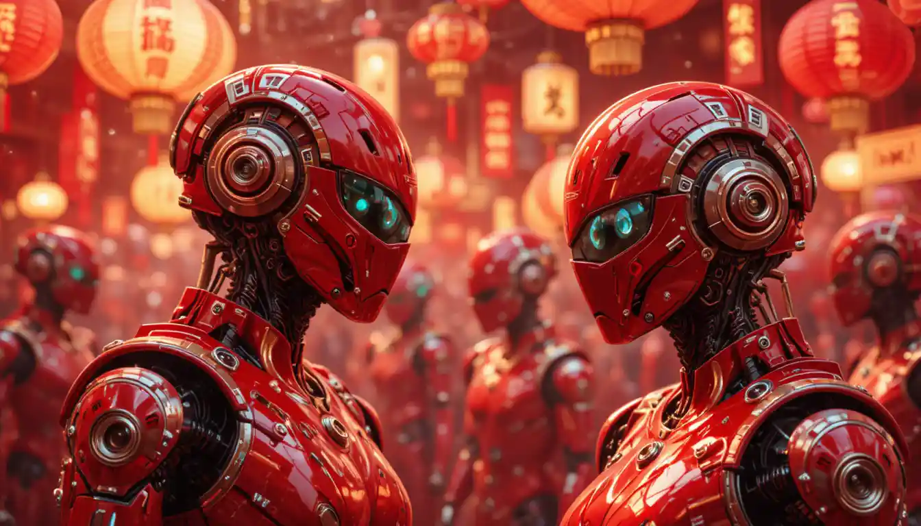 Humanoid Robots Celebrate Chinese New Year In Futuristic City