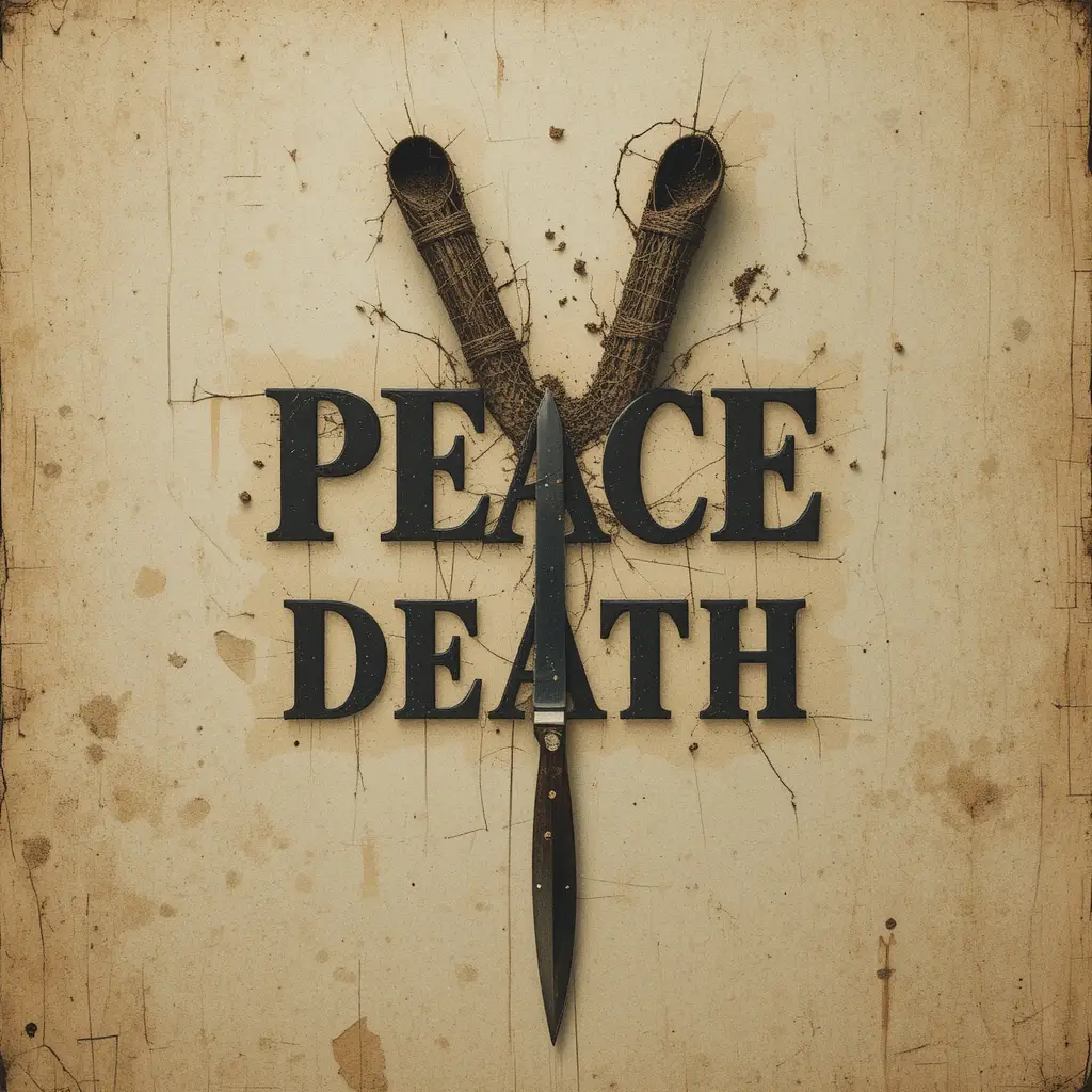 Graphic movie poster with bold gothic peace death title