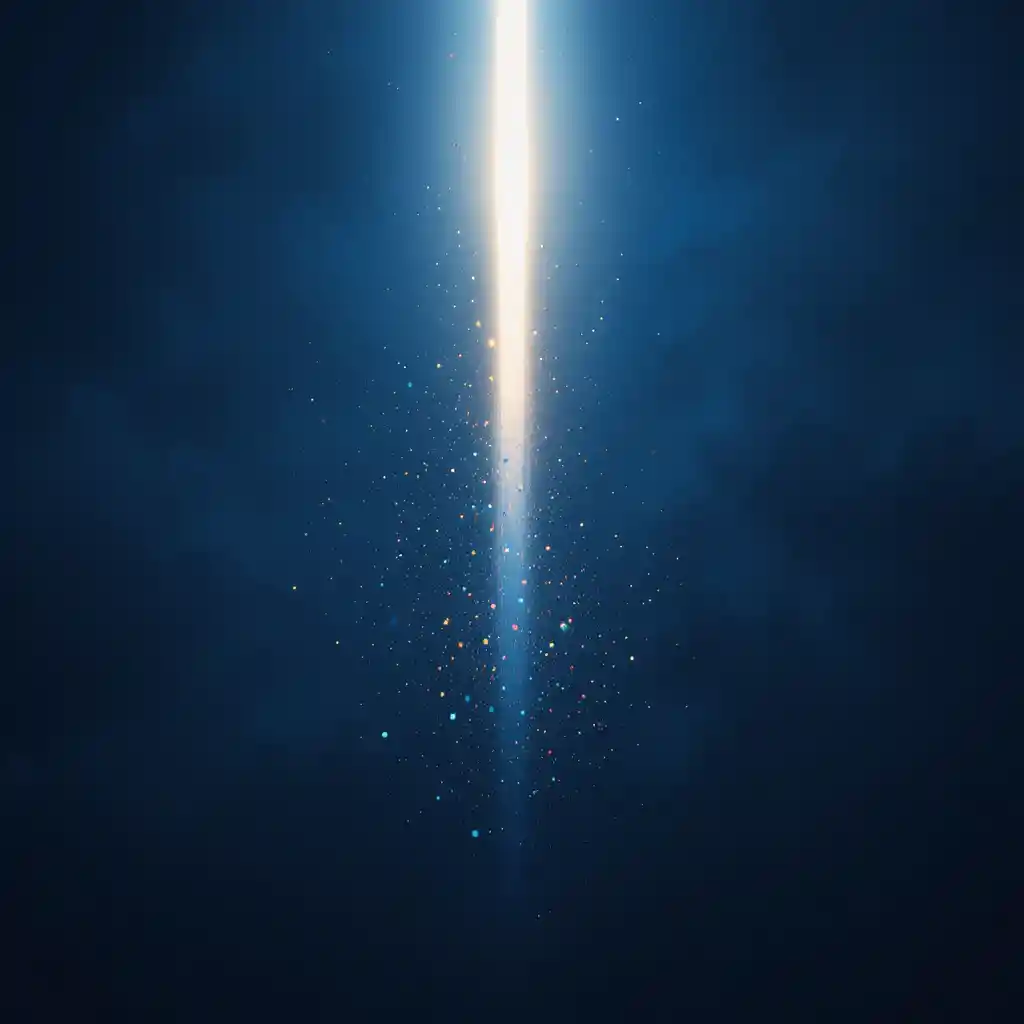 Deep blue abstract background with central glowing light beam