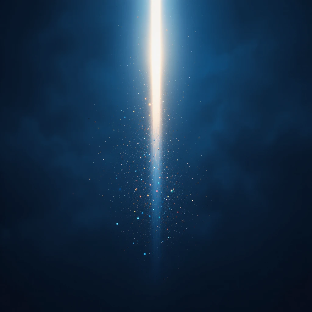 Deep blue abstract background with central glowing light beam