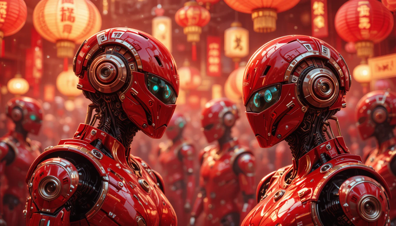 Humanoid Robots Celebrate Chinese New Year In Futuristic City
