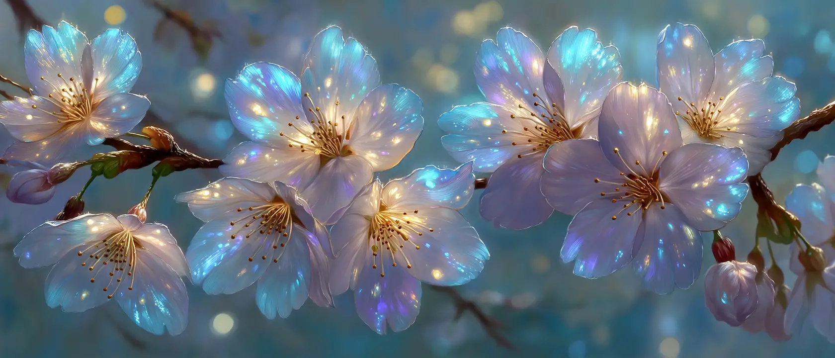 Delicate luminous spring landscape in soft pastel colors