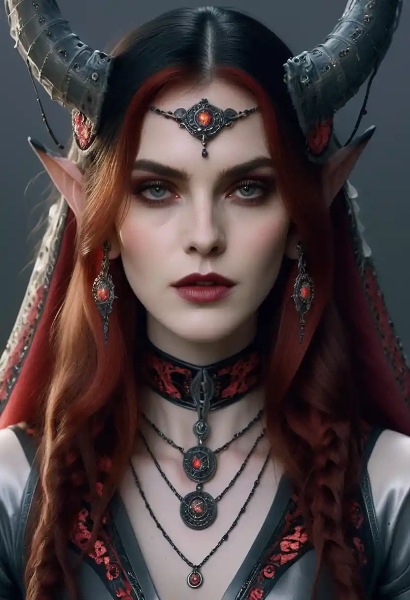 Cinematic full body fantasy figure in gothic moonlight