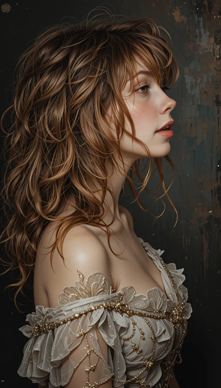 Romantic and baroque inspired chiaroscuro painting composition