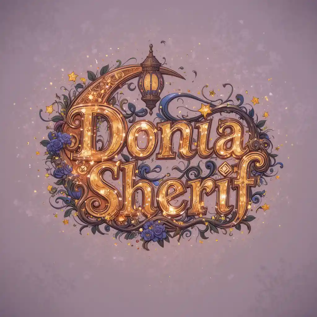 라마단 초승달과 랜턴으로 장식된 Donia Sherif 이름