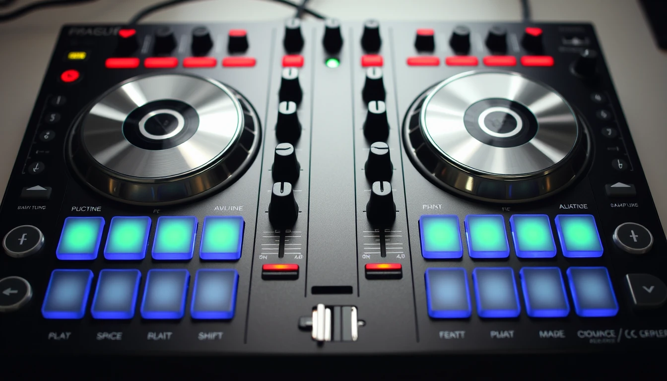 Controller DJ professionale con jog wheel e pad di performance