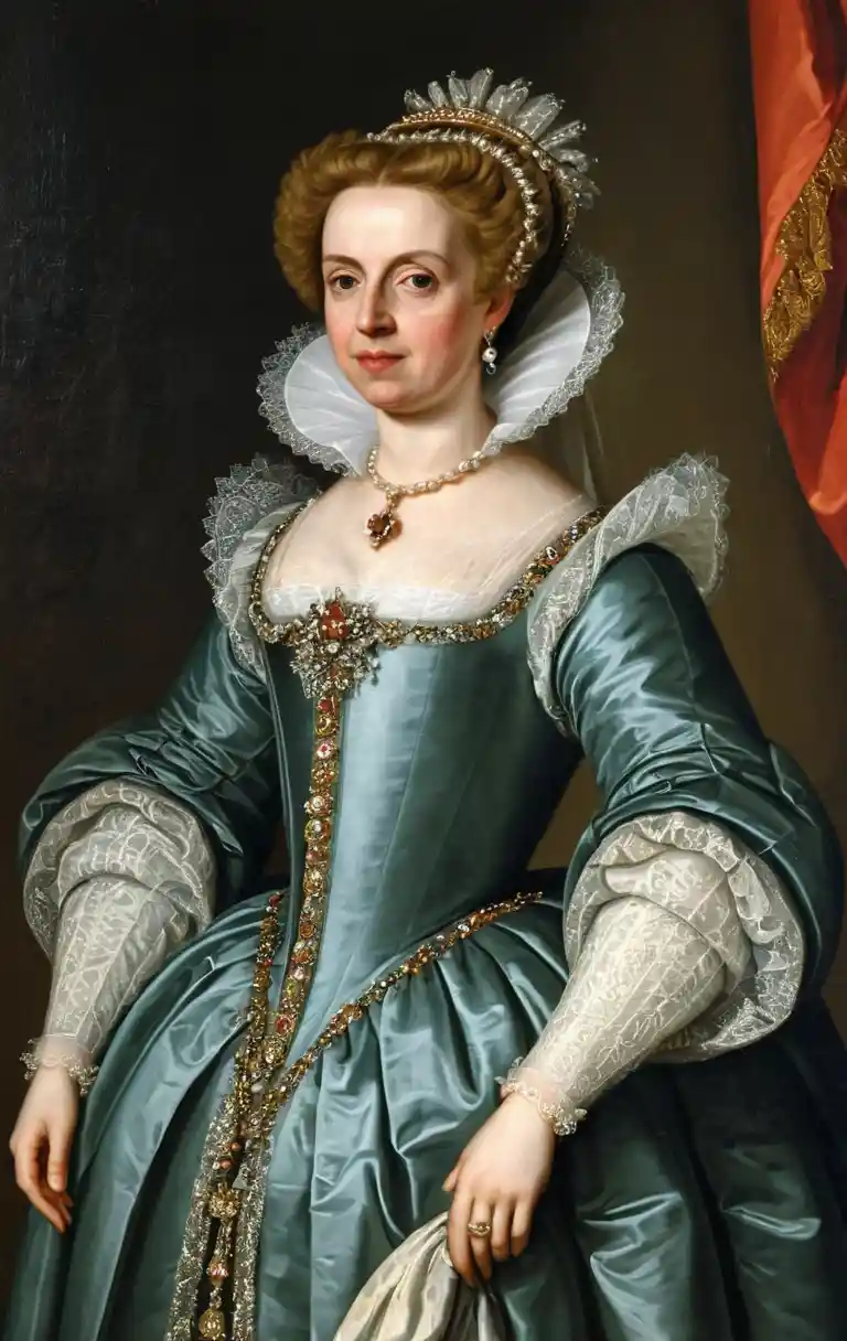 Seventeenth century baroque portrait of a british noblewoman
