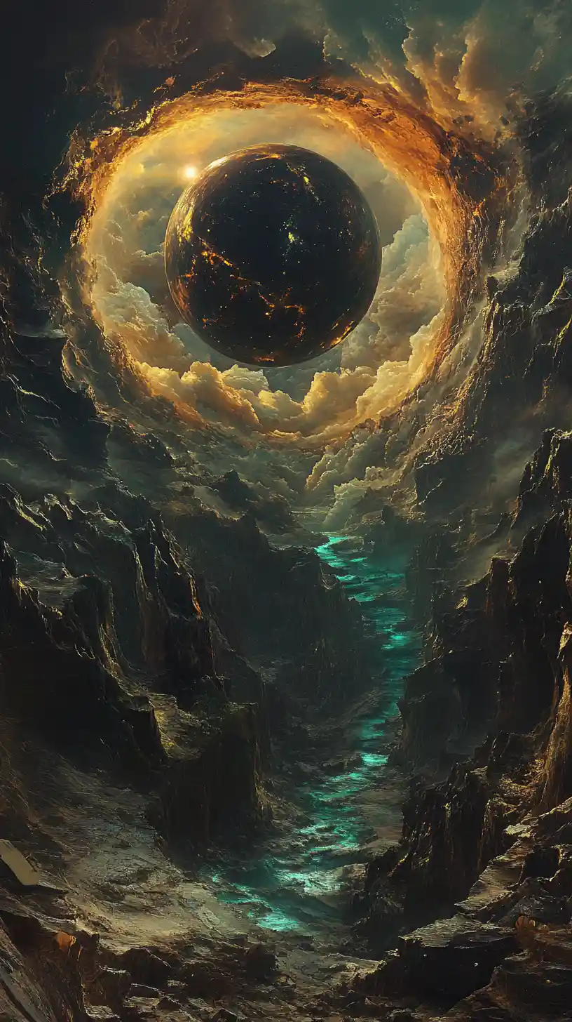 Ethereal maiden rising from swirling iridescent tendrils