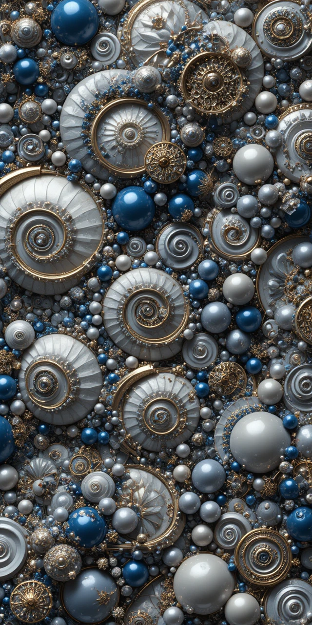 Esferas fractales infinitas en un mandala geométrico ornamentado