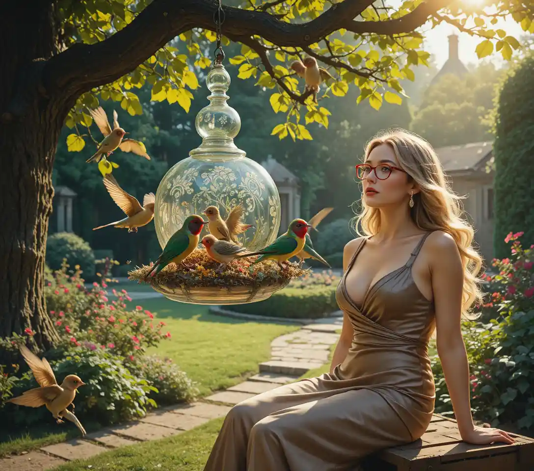 Glamorous woman in silk dress under harsh indoor light