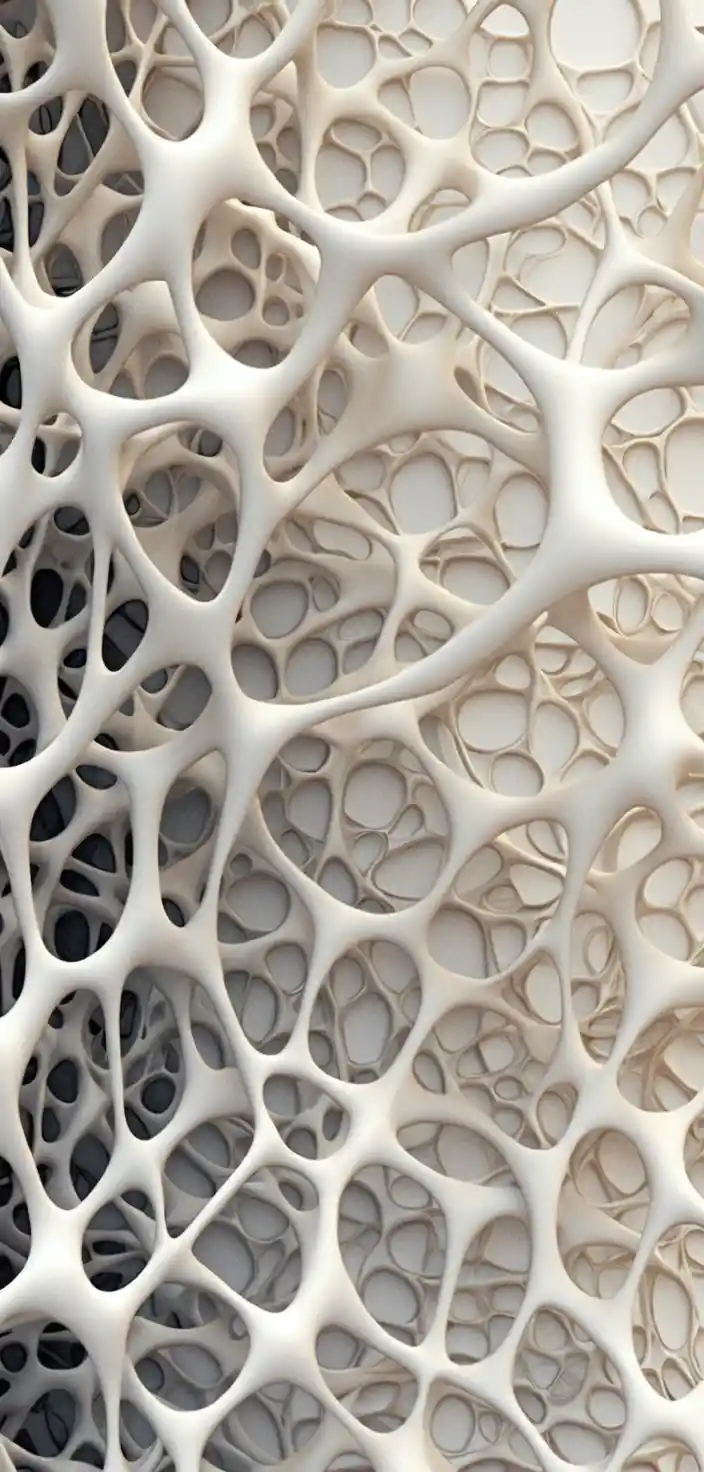 Scultura cellulare organica bianca in rendering 3D astratto