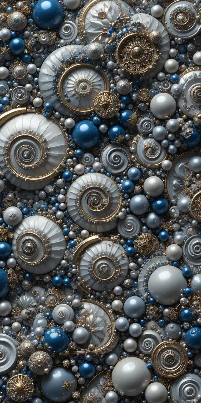 Esferas fractais infinitas em mandala geométrica ornamentada