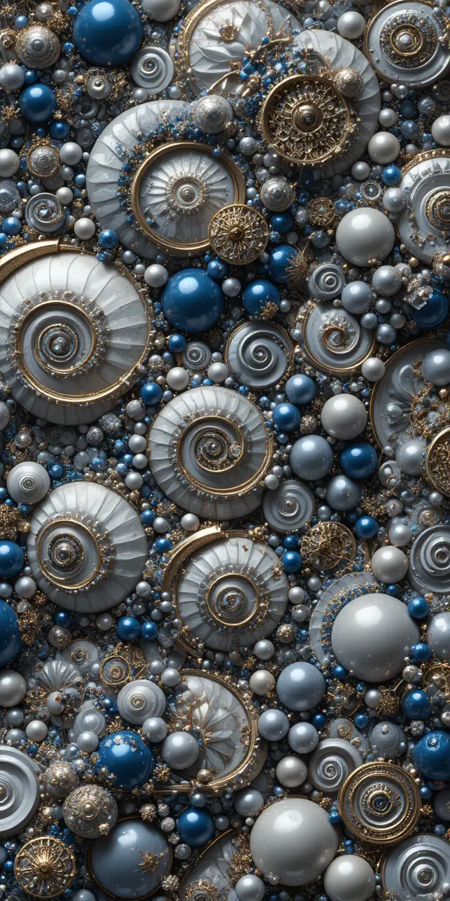 Sphères fractales infinies dans un mandala géométrique ornementé