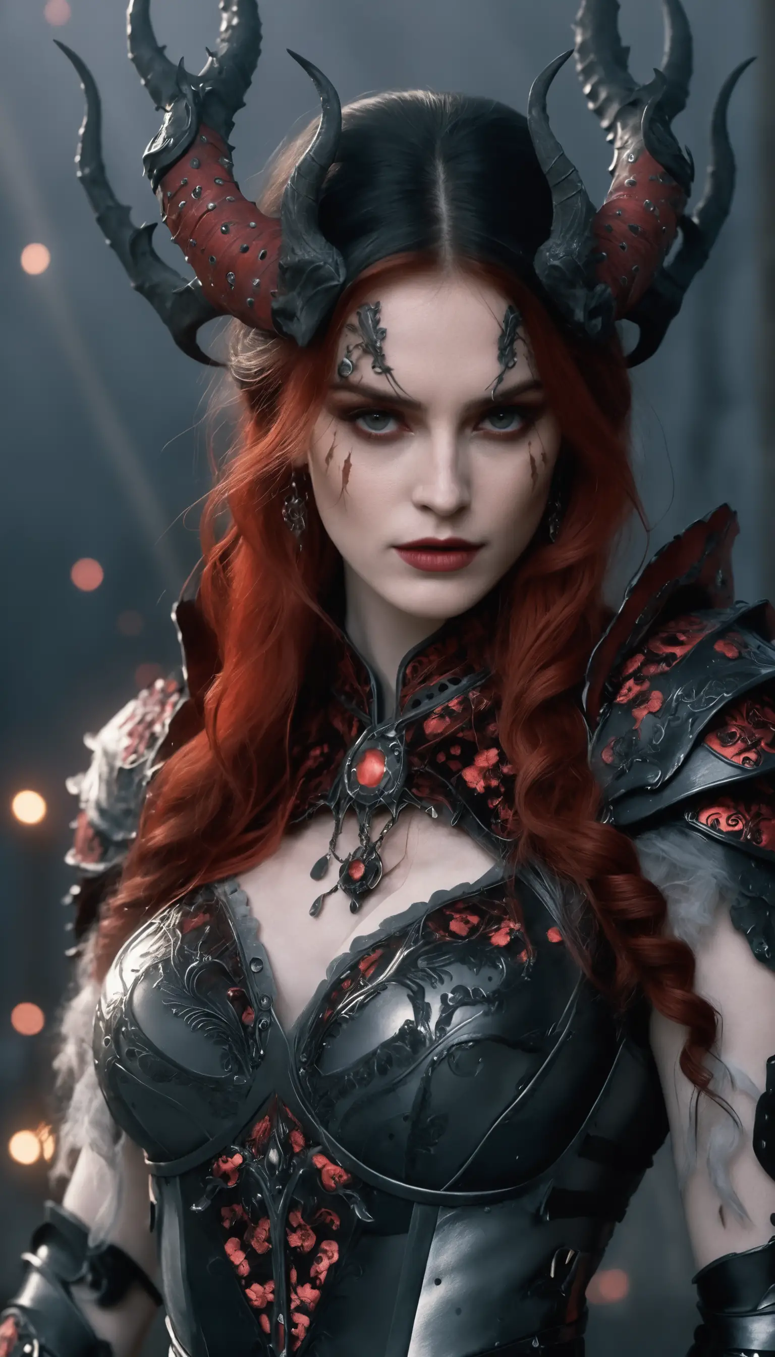 Ethereal full body woman in dark gothic fantasy moonlight