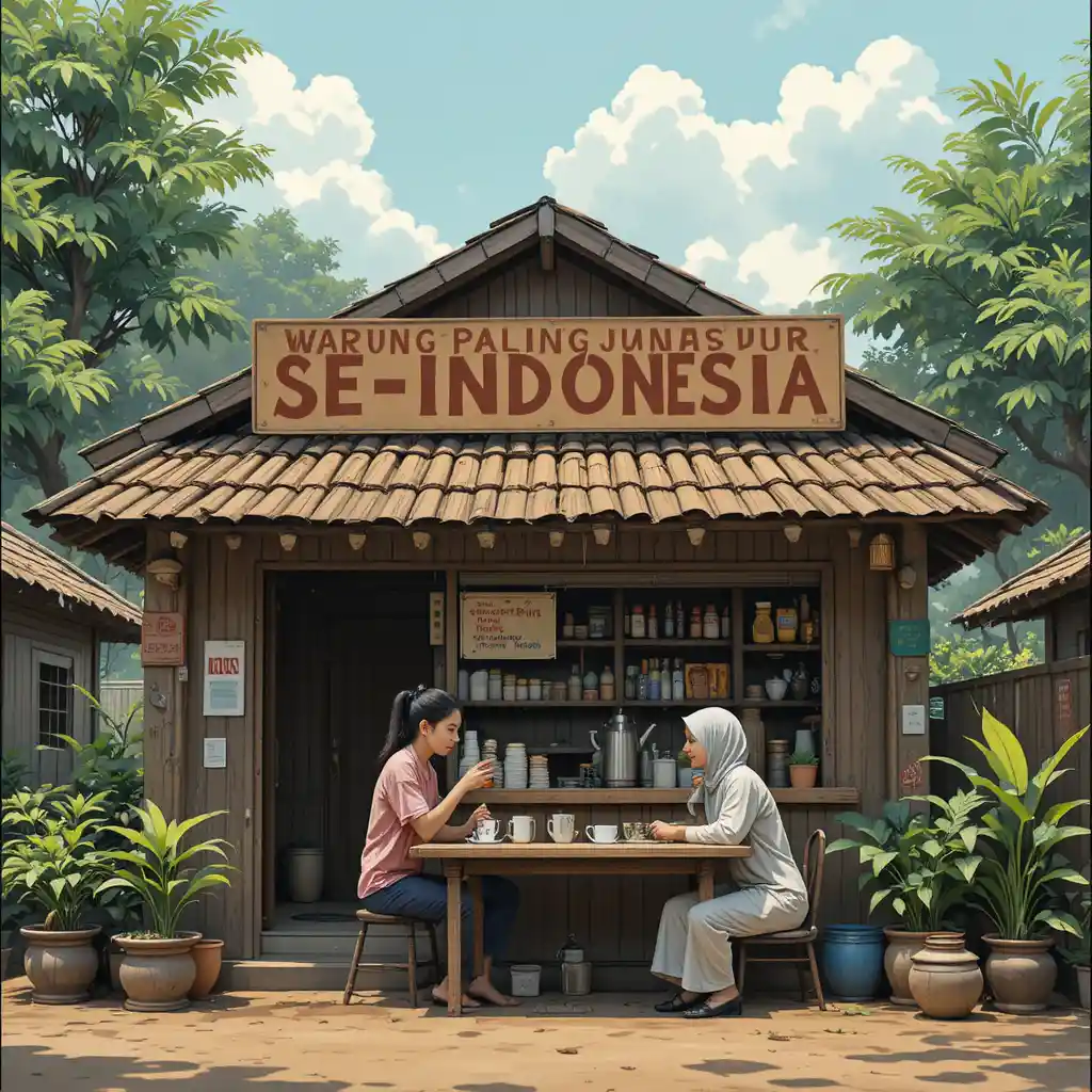 Small village coffee shop with bold honest signboard