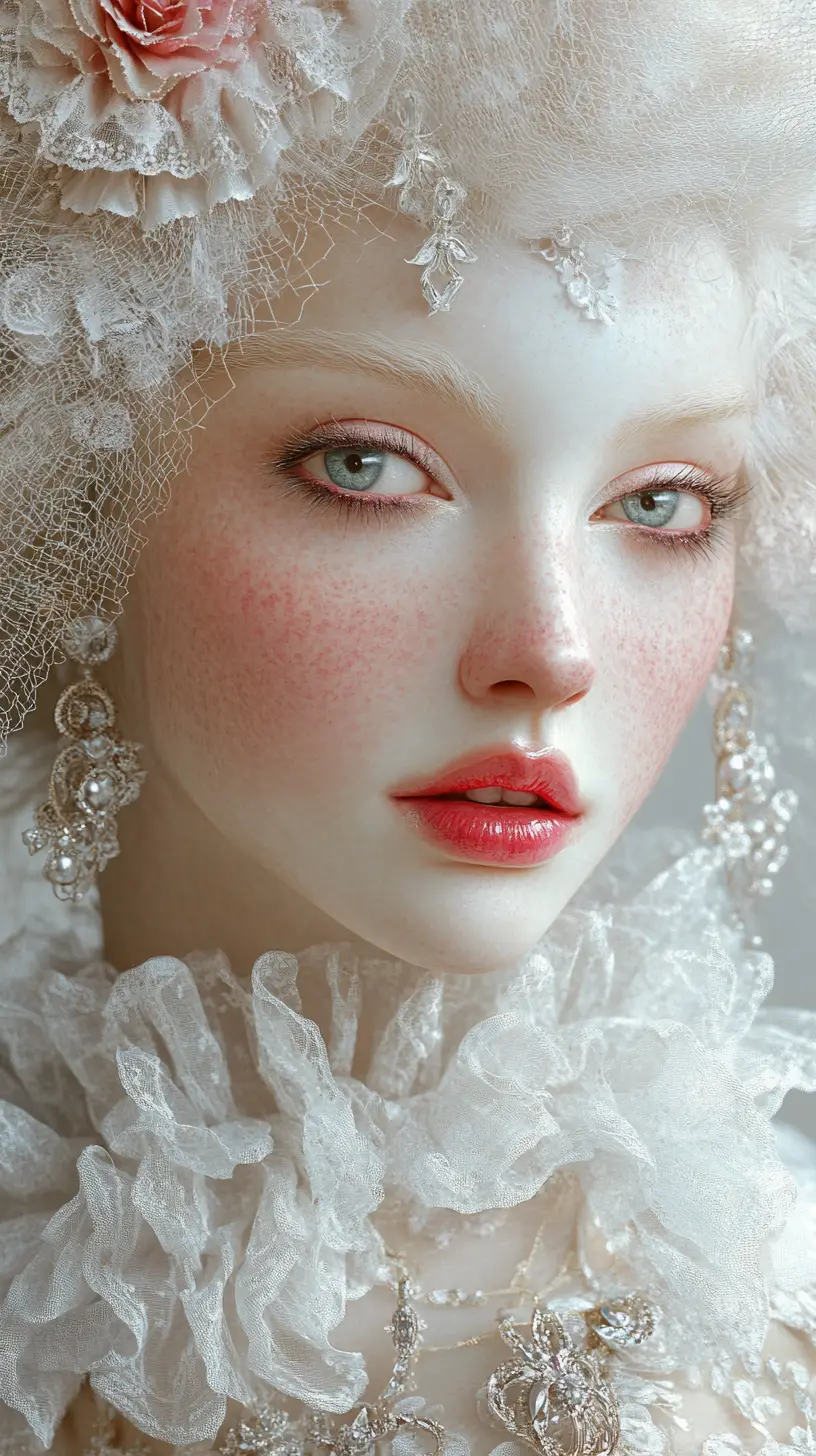 French aristocratic woman with dramatic Georgian era makeup
