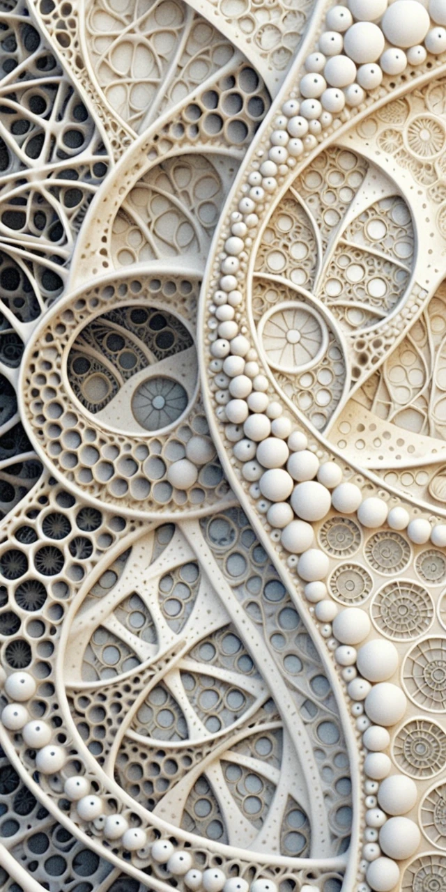 Estrutura cerâmica 3D orgânica com vazios celulares em camadas