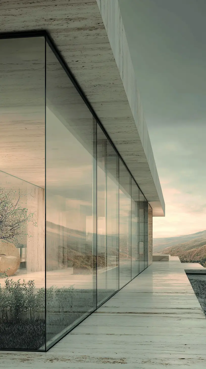 Stille moderne Architektur mit klaren Linien und offenem Raum