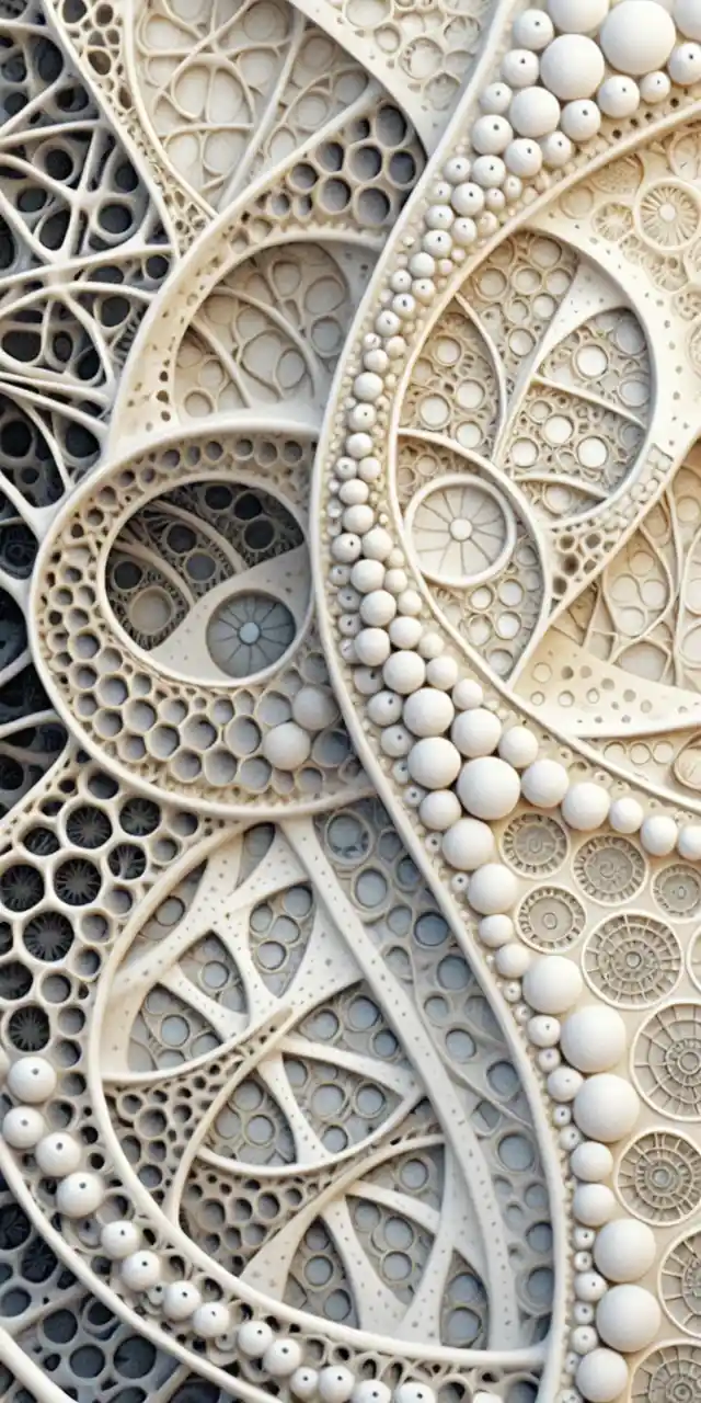 Estructura cerámica 3D orgánica con vacíos celulares en capas