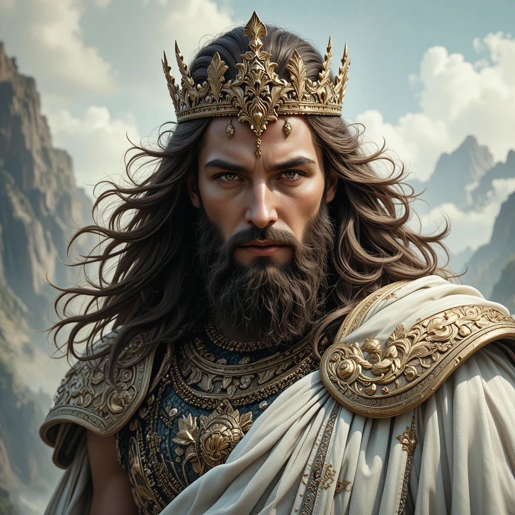 Thracian king Boreas as god of the north wind portrait