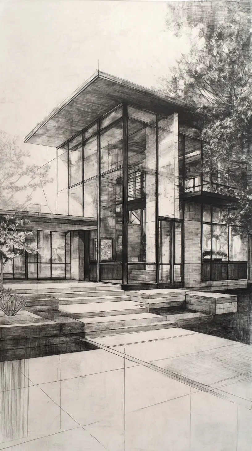 Moderne Architektur in ruhiger Harmonie mit offener Landschaft