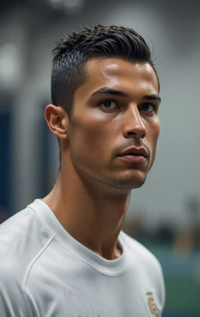 Focused athlete training alone in an empty gym