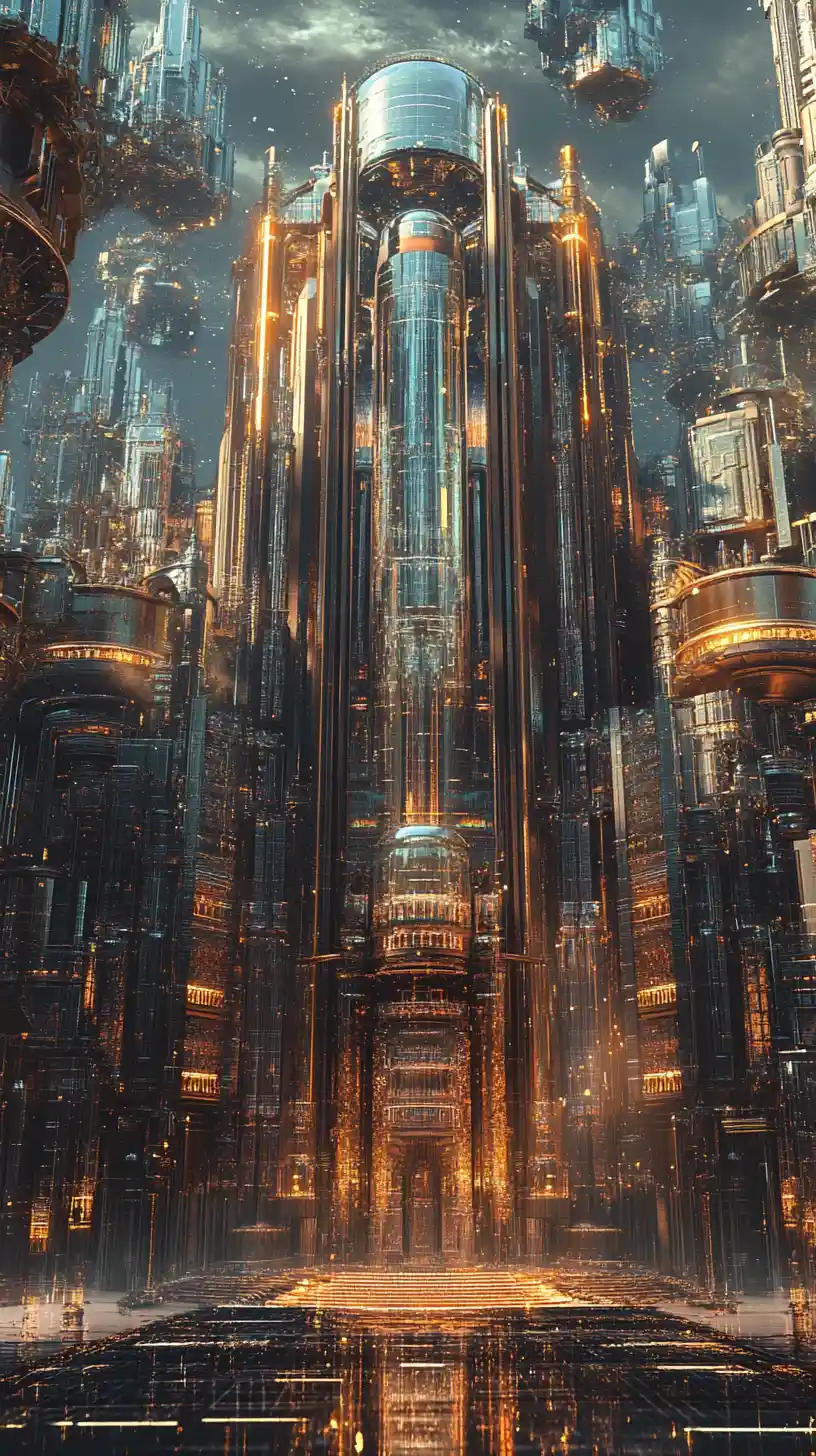 Futuristic Glass Palace Rising Over a Modern City
