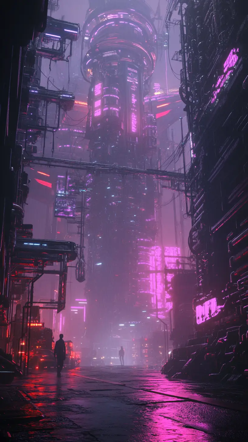 Futuristic Mechanical City With Massive Complex Structures