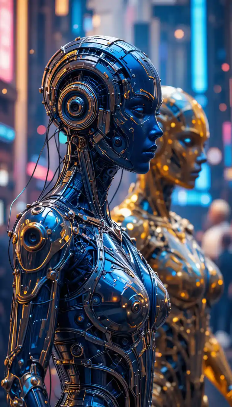 Cyber-Humanoiden feiern Neujahr beim Neonstadt-Festival