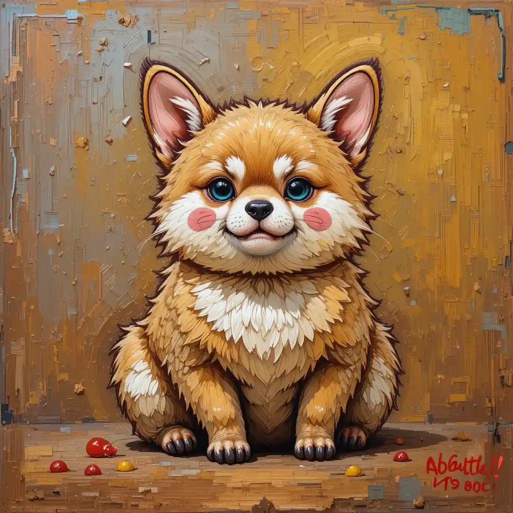Jolie peinture numérique d’un chat seul sur un mur