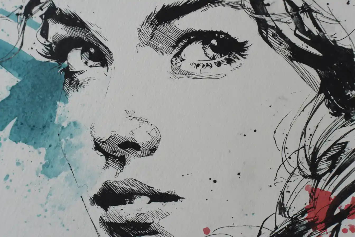 Close up of a sad woman staring over distant water