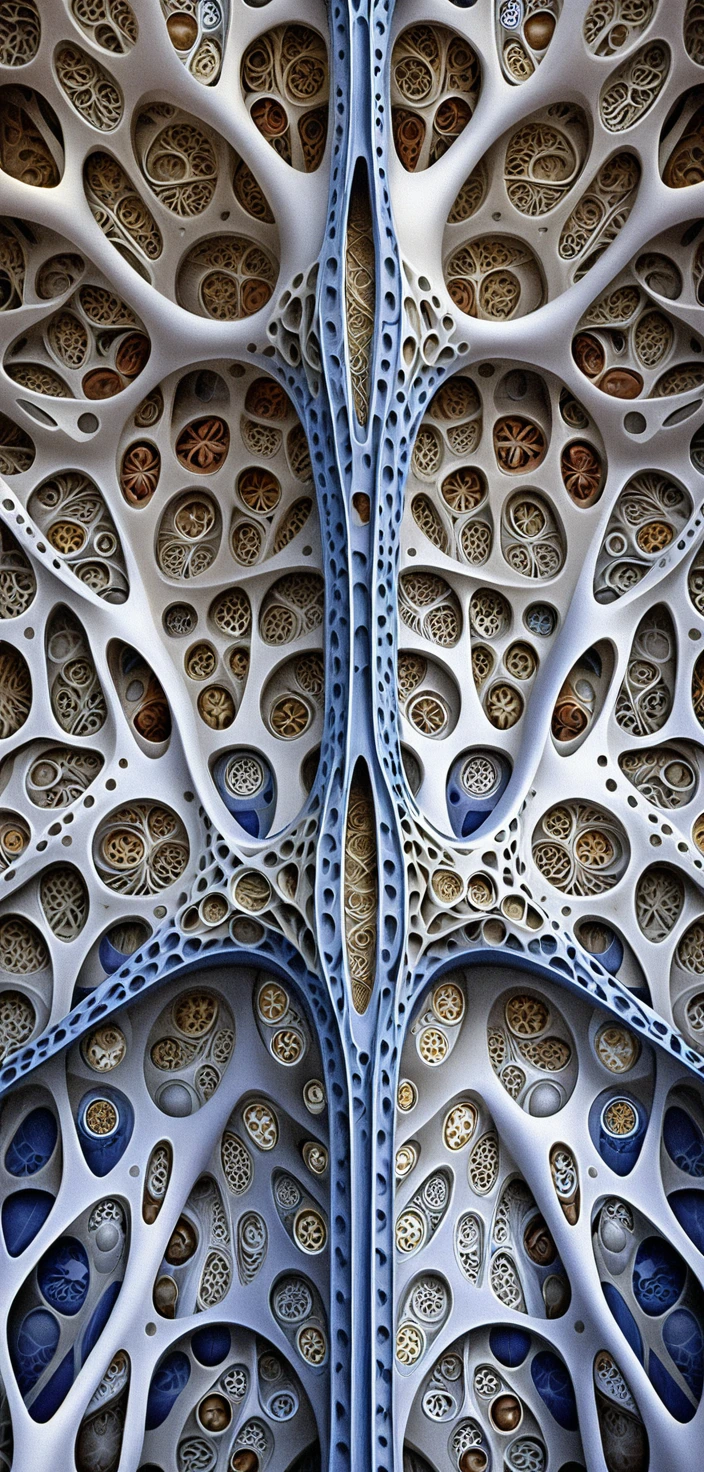 Organische 3D-Keramik-Gitterskulptur mit Voronoi-Hohlräumen
