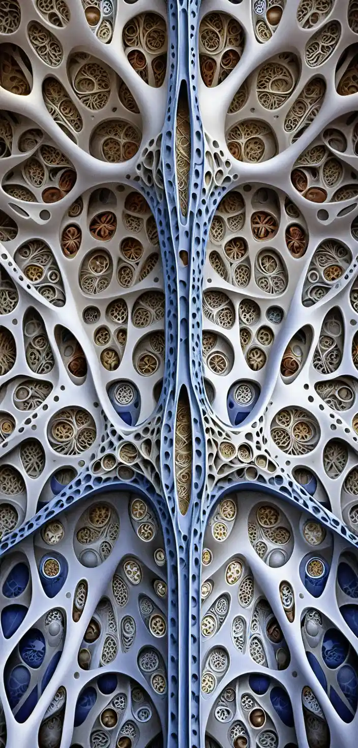Organische 3D-Keramik-Gitterskulptur mit Voronoi-Hohlräumen