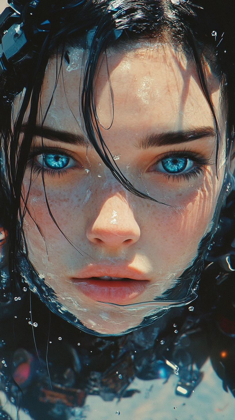 Crying young woman close up on a lonely beach