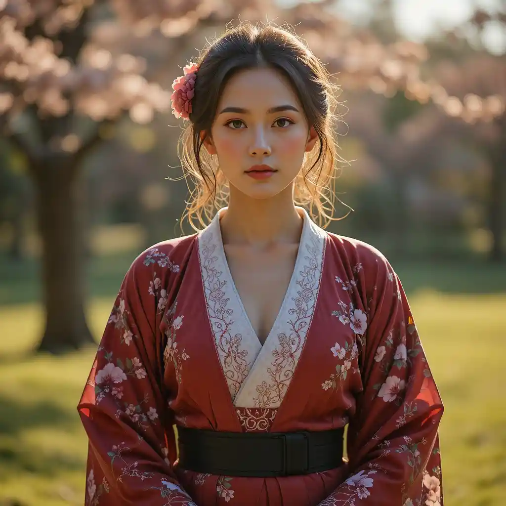Judoka mora sicura di sé in kimono nella natura