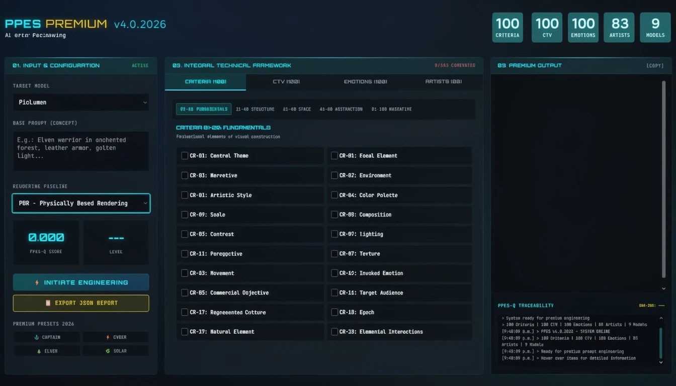 Tableau de bord IA futuriste avec interface cyber à trois colonnes