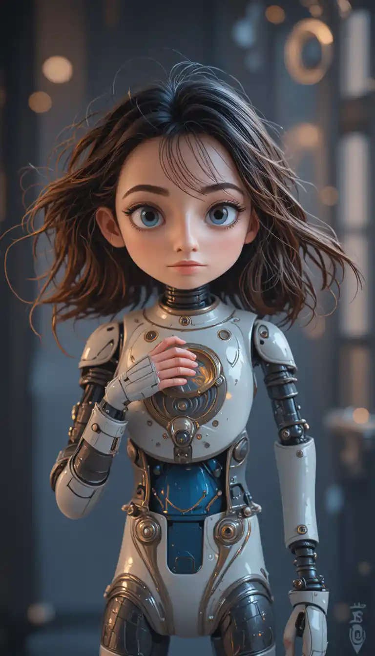 Child holding hands with a friendly robot companion