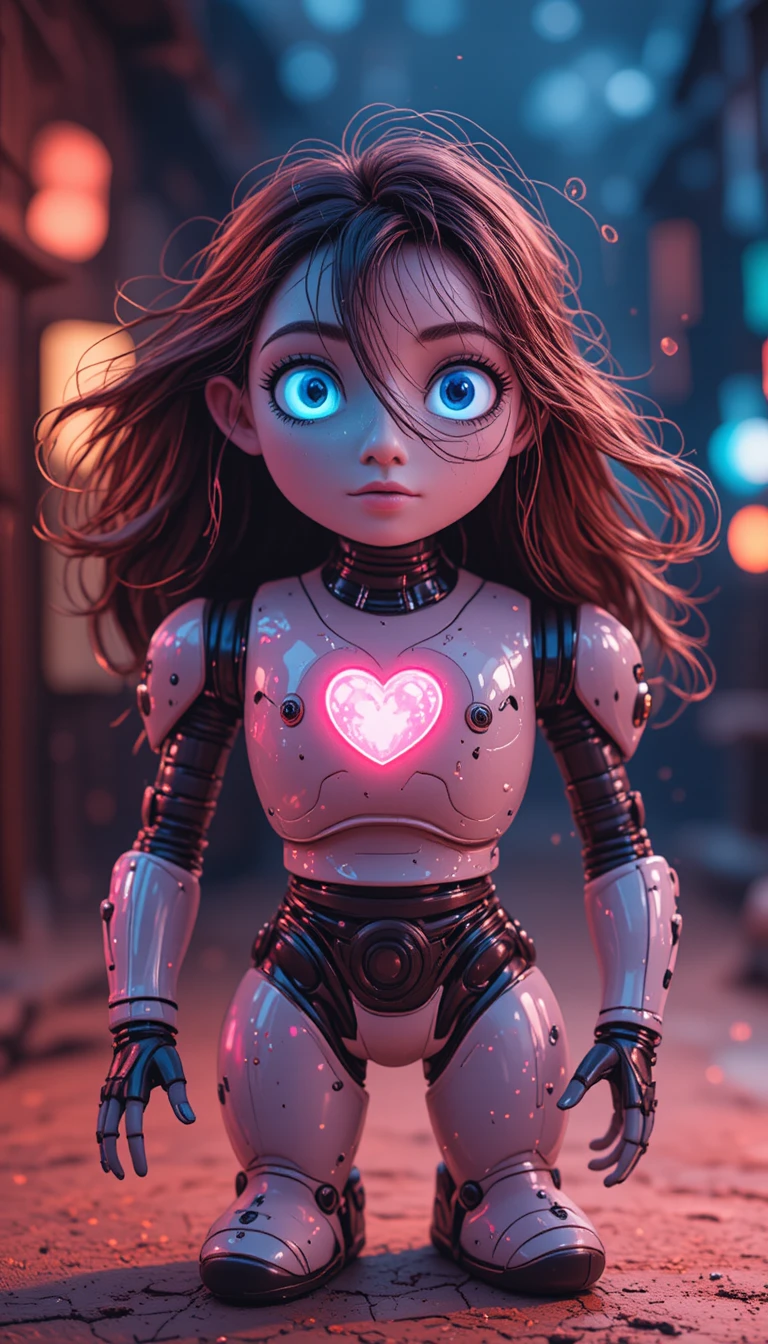 Child holding hands with a friendly robot companion