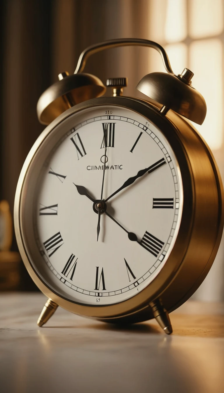 Nahaufnahme einer Uhr im warmen, cineastischen Goldstundengefühl