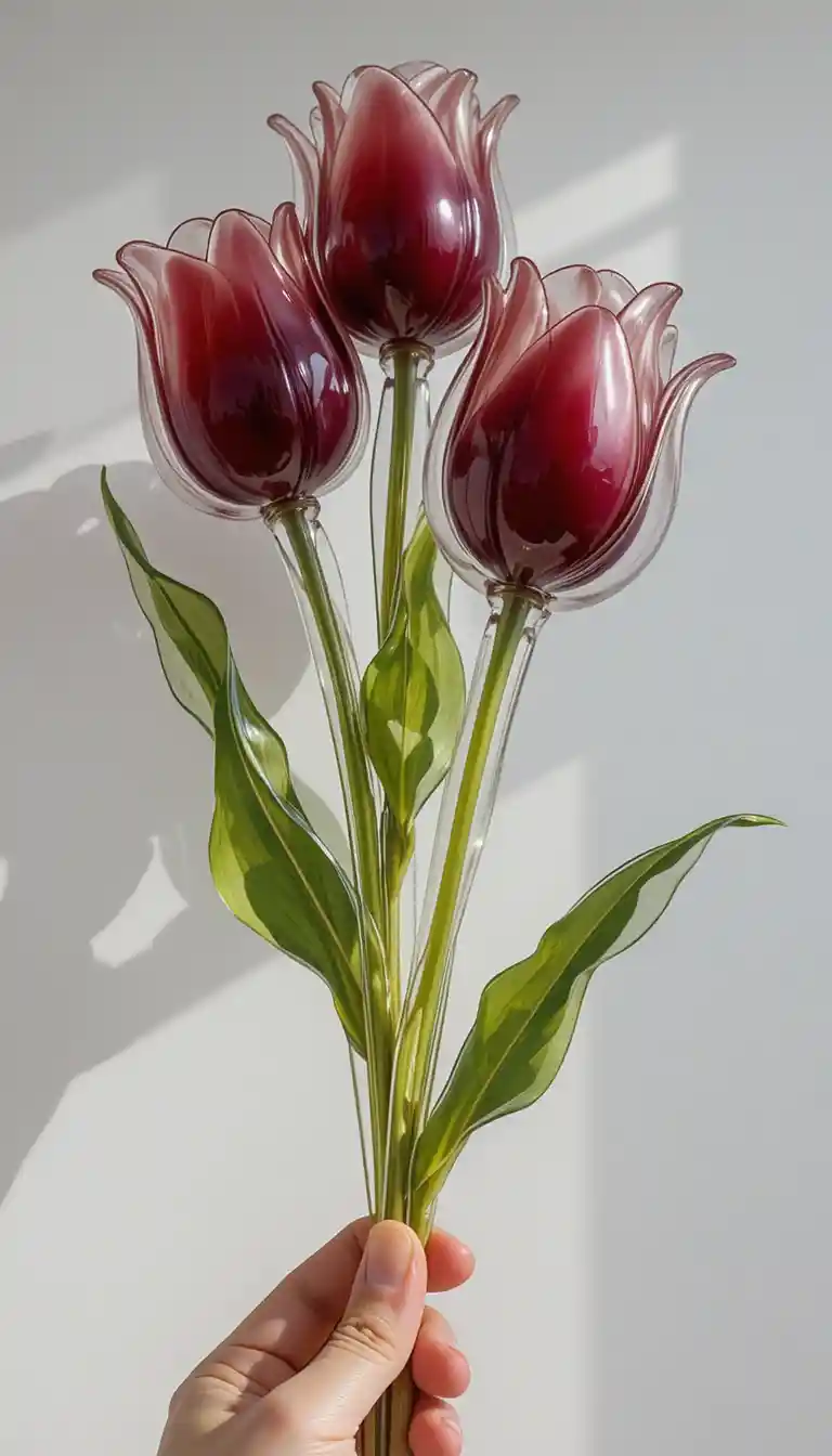 Calici di vino trasparenti a forma di tulipano su sfondo luminoso