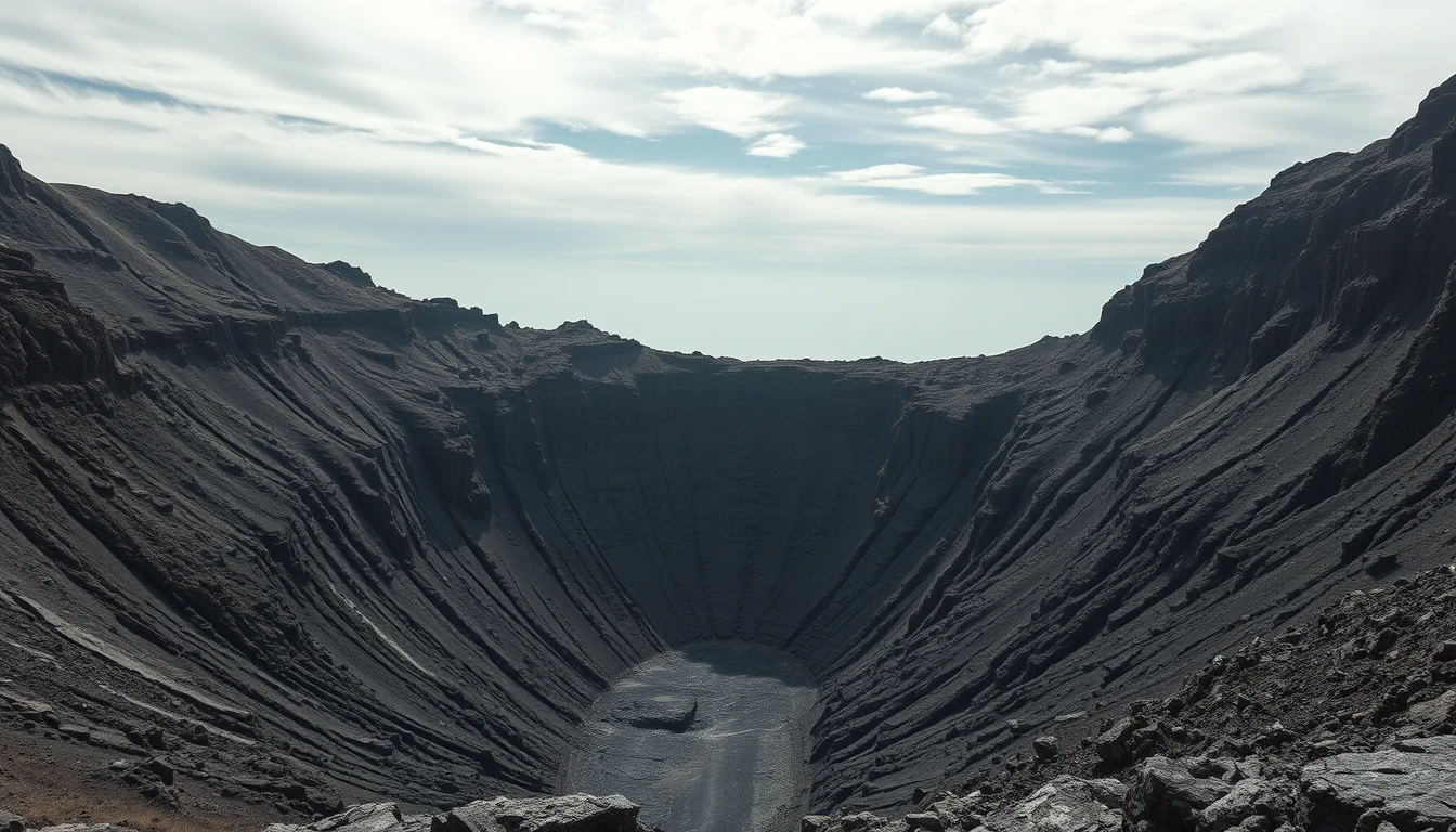 寂靜異星世界上的遠古死火山火山口