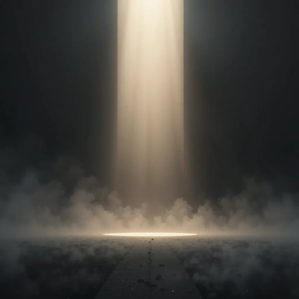 Minimal abstract glow emerging from a dark soft background