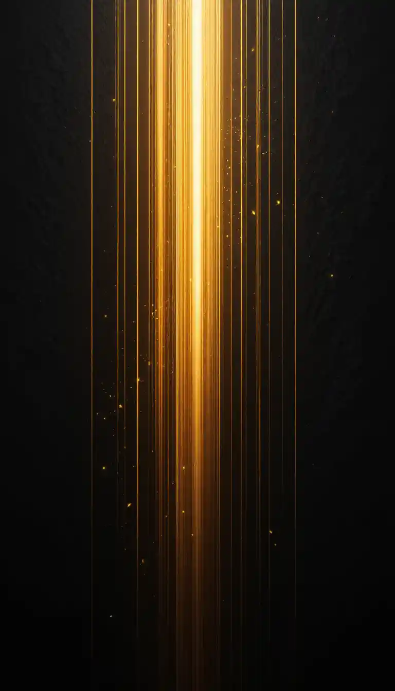Golden light beams cutting through a dark abstract background