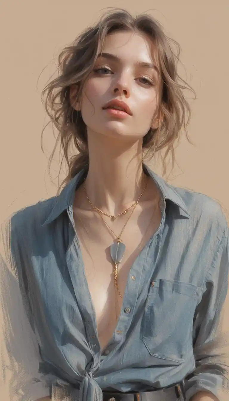 Sensual bust portrait of a young woman with closed eyes