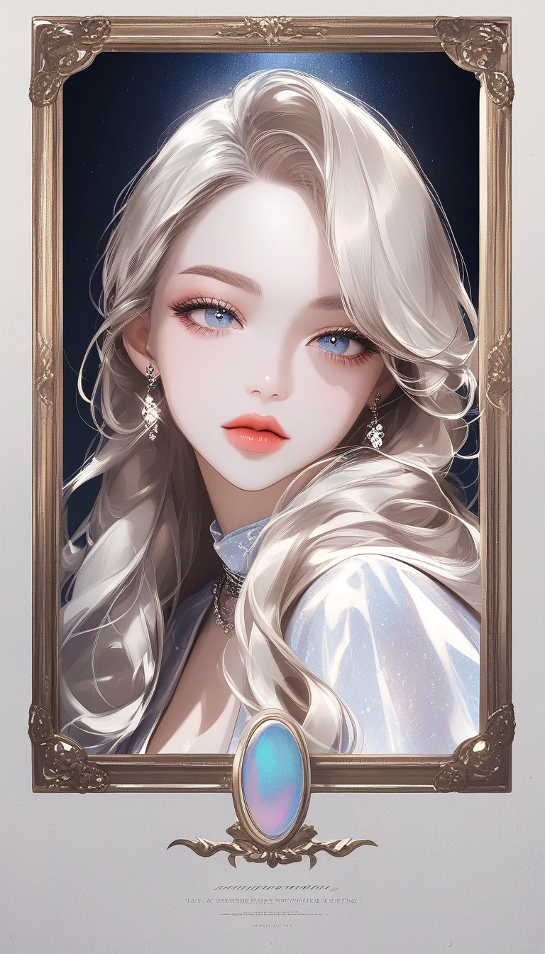 Moody k pop fashion portrait with silver blonde idol