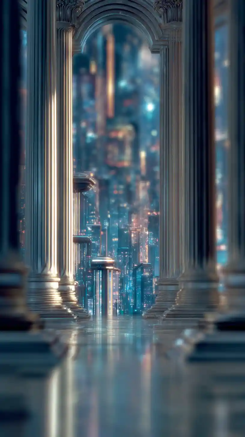 Skyline futuristica di città romana con torri di vetro e metallo
