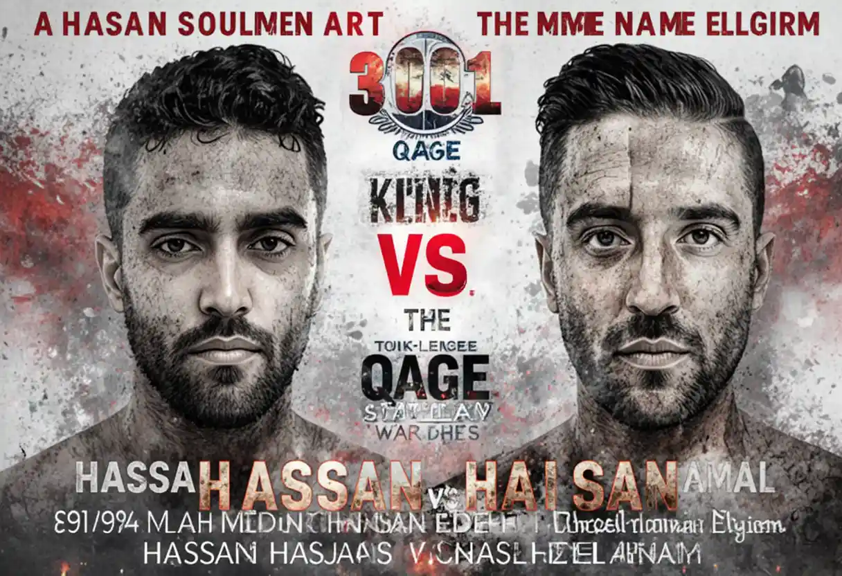 Two boxers facing off in a competitive boxing ring scene