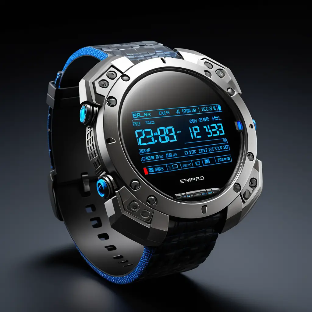 Futuristisches Armbandgerät mit schützendem Kraftfeld