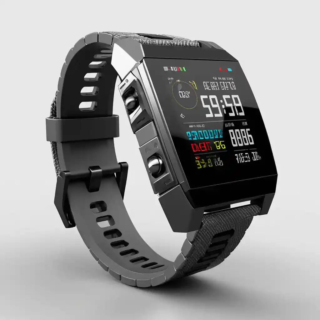 Futuristic Wristband With Touchscreen And Technical Interface