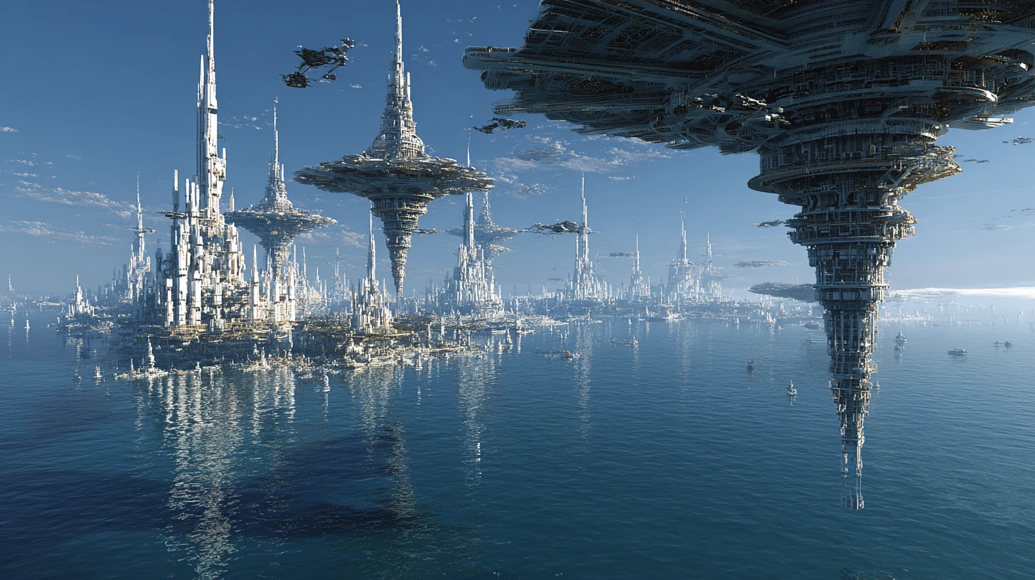 Vast Futuristic Ocean Cities Linked By Elevated Highways